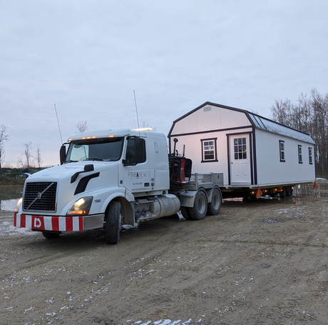 Lofted Barn Shed loaded and ready for delivery